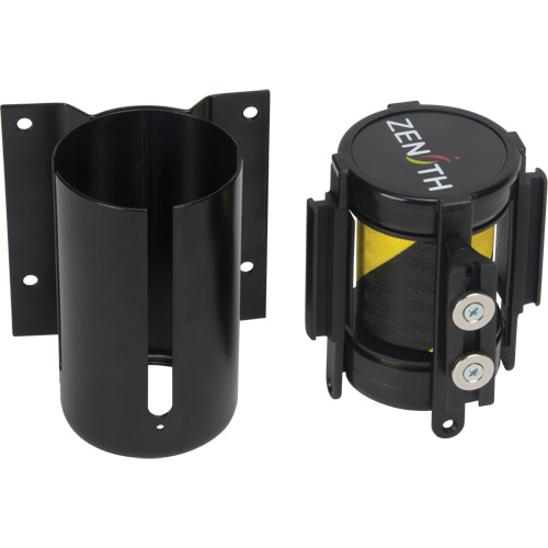 Barri&egrave;re &agrave; fixation murale avec ruban magn&eacute;tique, Acier, Fixation par vis, 7', Ruban Noir et jaune Toolneeds Inc.
