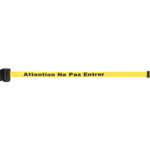 Magnetic Tape Cassette for Build-Your-Own Crowd Control Barrier, Attention ne pas entrer, 7', Yellow Tape Toolneeds Inc.