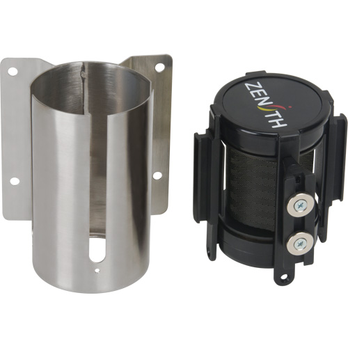 Barri&egrave;re &agrave; fixation murale avec ruban magn&eacute;tique, Acier, Fixation par vis, 7', Ruban Noir Toolneeds Inc.