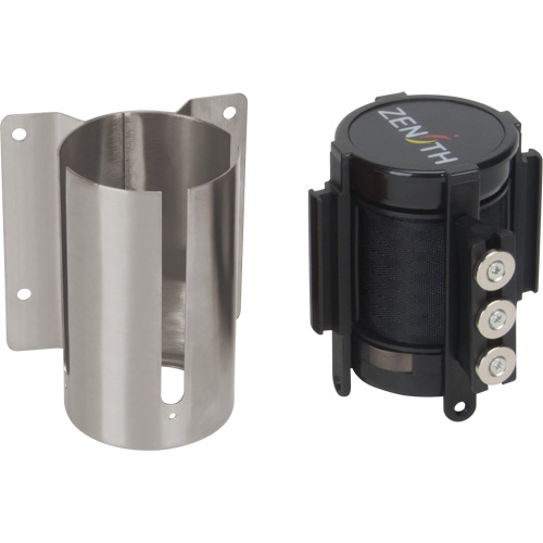 Barri&egrave;re &agrave; fixation murale avec ruban magn&eacute;tique, Acier, Fixation par vis, 12', Ruban Noir Toolneeds Inc.