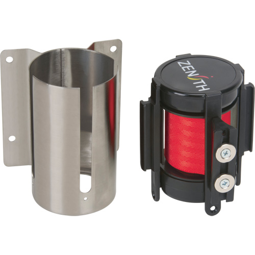 Wall Mount Barrier with Magnetic Tape, Steel, Screw Mount, 7', Red Tape Toolneeds Inc.