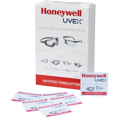 Lingettes antibu&eacute;e pour lunettes Uvex Fog Eliminator Plus, 4" x 5", Paquet de 100 Toolneeds Inc.
