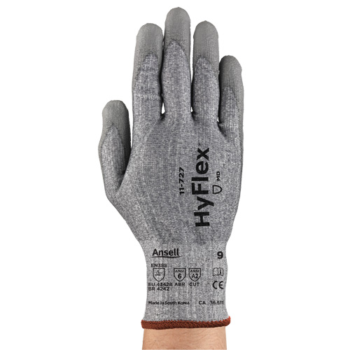 Gants r&eacute;sistant aux coupures HyFlex s&eacute;rie 11-727, Taille 8, Calibre 15, Rev&ecirc;tement Polyur&eacute;thane, Enveloppe en Intercept, ASTM ANSI niveau A2/EN 388 niveau B Toolneeds Inc.