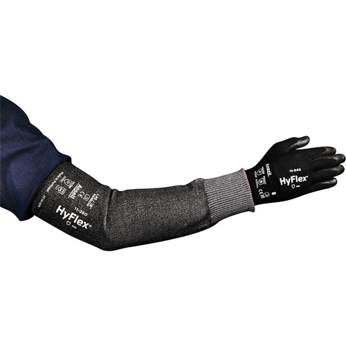 HyFlex&reg; 11-280 Series Narrow Cut Resistant Sleeve, Intercept, 12", ASTM ANSI Level A4, Grey Toolneeds Inc.