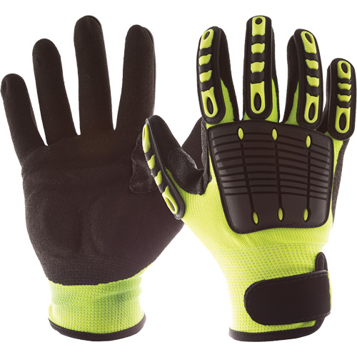 Gants de protection contre les chocs Back Tracker avec protection dorsale de la main, Petit, Paume en Nitrile, Poignet Boucle et crochet Toolneeds Inc.