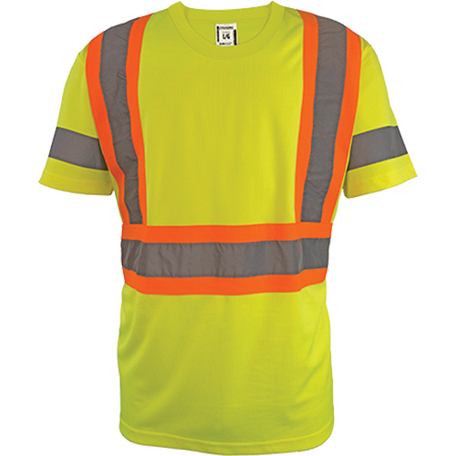 Chemise de s&eacute;curit&eacute; &agrave; manches courtes, Polyester, 2T-Grand, Jaune lime haute visibilit&eacute; Toolneeds Inc.