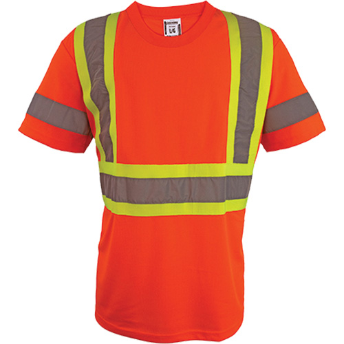 Short Sleeve Safety T-Shirt, Polyester, 2X-Large, High Visibility Orange Toolneeds Inc.
