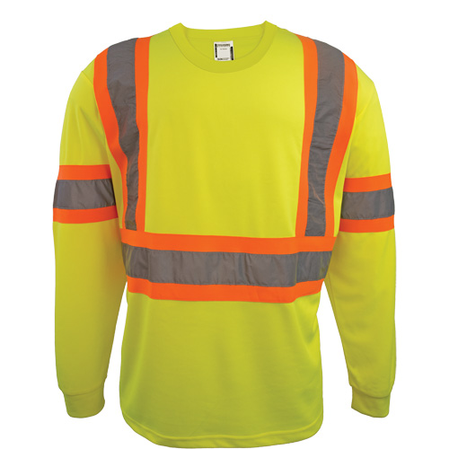 Long Sleeve Safety Shirt, Polyester, 2X-Large, High Visibility Lime-Yellow Toolneeds Inc.