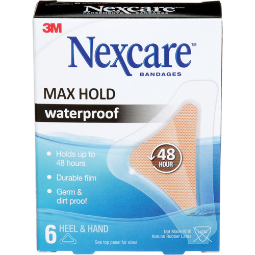 Nexcare Max-Hold Waterproof Bandages, Hand/Heel, 3-1/2", Plastic, Sterile Toolneeds Inc.