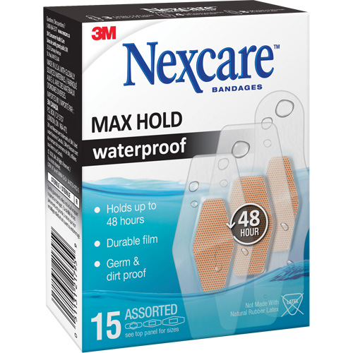 Nexcare Max-Hold Waterproof Bandages, Assorted, Plastic, Sterile Toolneeds Inc.