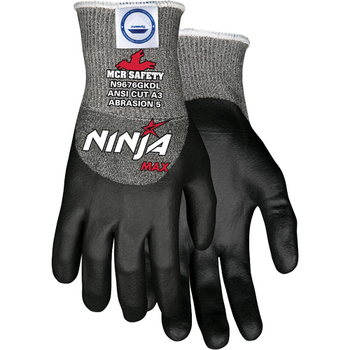 Gants r&eacute;sistant aux coupures Max Ninja, Taille Moyen, Calibre 10, Rev&ecirc;tement Bipolym&egrave;re, Enveloppe en Dyneema, ASTM ANSI niveau A3 Toolneeds Inc.