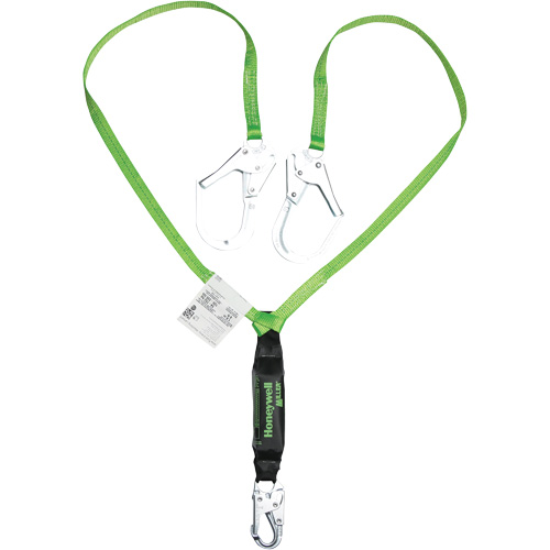 Miller&reg; HP Shock-Absorbing Lanyard, 6', Scaffold Hook Center, Locking Snap Hook Leg Ends, Polyester Toolneeds Inc.