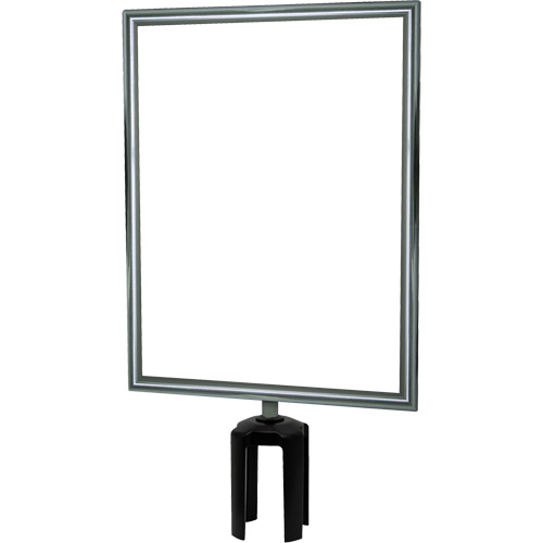 Heavy-Duty Vertical Sign Holder with Tensabarrier&reg; Post Adapter, Polished Chrome Toolneeds Inc.