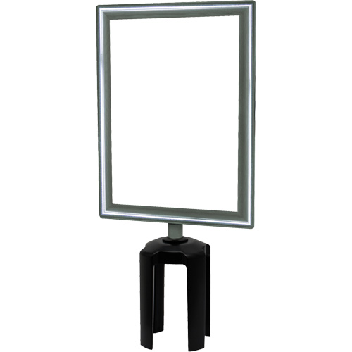 Heavy-Duty Vertical Sign Holder with Tensabarrier&reg; Post Adapter, Polished Chrome Toolneeds Inc.
