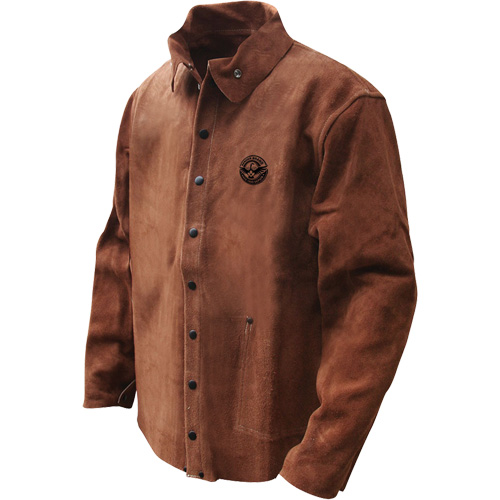 Veste de soudage en cuir fleur de vache refendu Gander Brand, Cuir, 4T-Grand, Brun Toolneeds Inc.