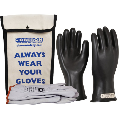 Ensemble de gants en caoutchouc pour l'&eacute;lectricit&eacute; de classe 0, 10, 11" lo, 20 cal/cm², NFPA 70E Toolneeds Inc.