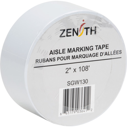 Ruban pour marquage d'all&eacute;es, 2" x 108', PVC, Blanc Toolneeds Inc.