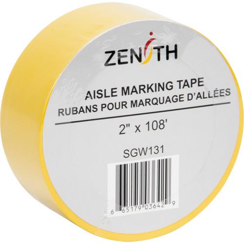 Aisle Marking Tape, 2" x 108', PVC, Yellow Toolneeds Inc.