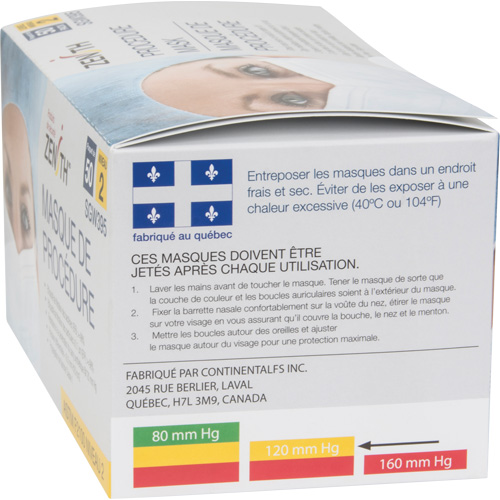 Masques d'intervention jetables, ASTM F2100 Niveau 2, Classe 1 Toolneeds Inc.