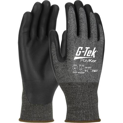 Gants r&eacute;sistants aux coupures G-Tek PolyKor X7, Petit, Calibre 18, Rev&ecirc;tement Polyur&eacute;thane, ASTM ANSI niveau A7/EN 388 niveau F Toolneeds Inc.