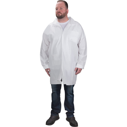Protective Lab Coat, Microporous, White, Medium Toolneeds Inc.