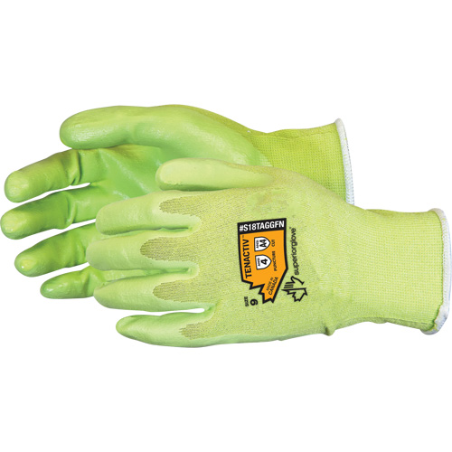 Gants &agrave; haute visibilit&eacute; en fibre de filament composite r&eacute;sistants aux coupures, Taille 5, Calibre 18, Rev&ecirc;tement Mousse de nitrile, Enveloppe en TenActiv, ANSI/ISEA 105 niveau 4 Toolneeds Inc.