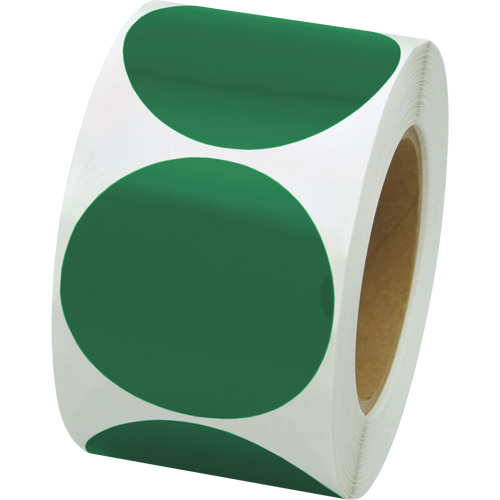 Pastilles de marquage color&eacute;es, Cercle, 3" lo x 3" la, Vert, Vinyle Toolneeds Inc.