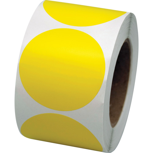 Coloured Marking Dots, Circle, 3" L x 3" W, Yellow, Vinyl Toolneeds Inc.
