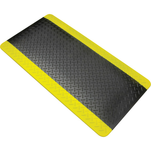 Tapis antifatigue, Losange, 1-2/3' x 3-1/4' x 3/4", Noir/Jaune, Polyur&eacute;thane Toolneeds Inc.