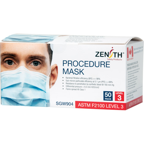 Disposable Procedure Face Masks, ASTM F2100 Level 3, Class 1 Toolneeds Inc.
