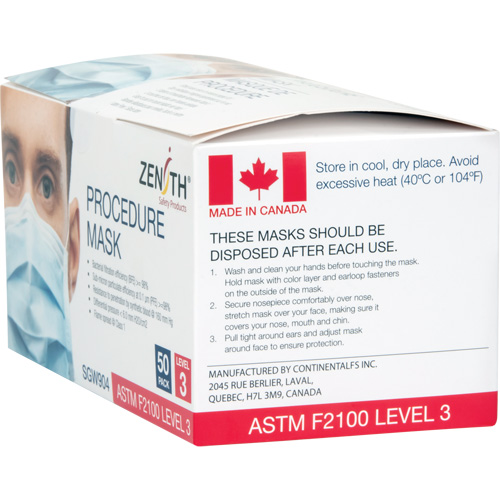 Disposable Procedure Face Masks, ASTM F2100 Level 3, Class 1 Toolneeds Inc.