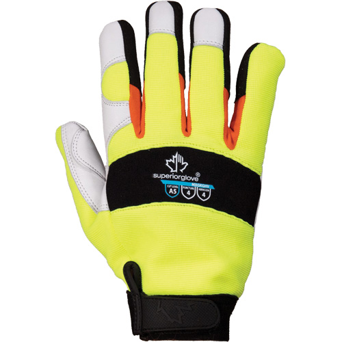 ClutchGear&reg; High-Visibility Mechanic's Gloves, Grain Goatskin Palm, Size Medium Toolneeds Inc.