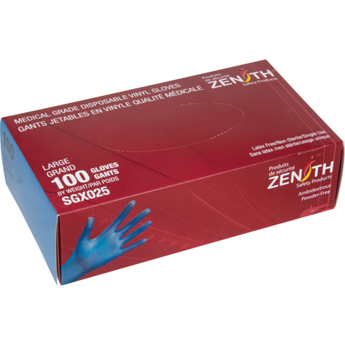Medical-Grade Disposable Gloves, Small, Vinyl, 4.5-mil, Powder-Free, Blue, Class 2 Toolneeds Inc.