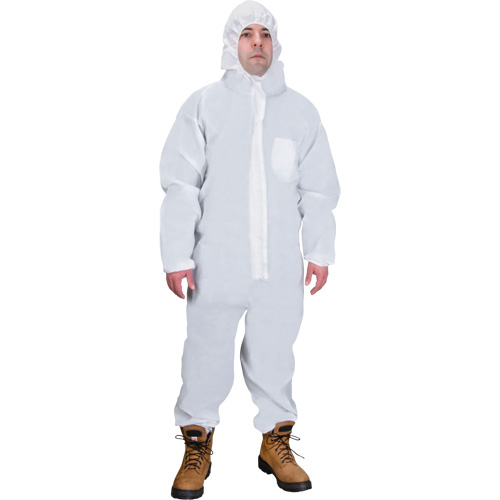 Hooded Coveralls, Medium, White, SMS Toolneeds Inc.