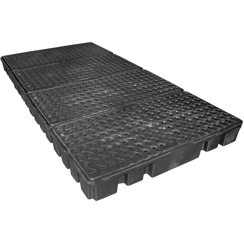 Palette de confinement des d&eacute;versements &agrave; profil bas Black Diamond, Capacit&eacute; de d&eacute;versement 102 gal. US, 96" x 49" x 6,5" Toolneeds Inc.