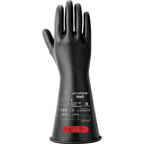Electrical Insulating Gloves, ASTM Class 0, Size 10, 11" L Toolneeds Inc.