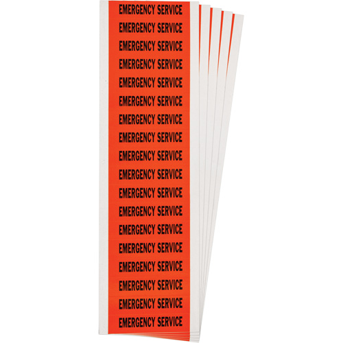 "Emergency Service" Conduit & Voltage Labels, 1/2" x 2-1/4", Cloth/Vinyl, English Toolneeds Inc.