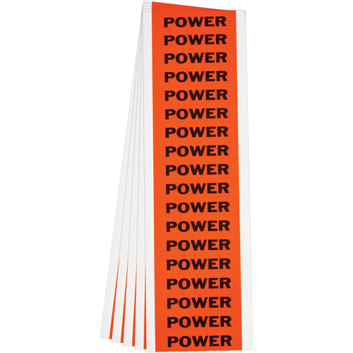 "Power" Conduit & Voltage Labels, 1/2" x 2-1/4", Cloth/Vinyl, English Toolneeds Inc.