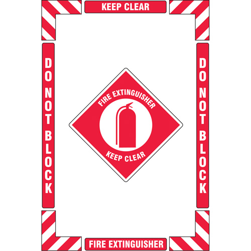 "Fire Extinguisher" Floor Marking Kit, Adhesive, English with Pictogram Toolneeds Inc.