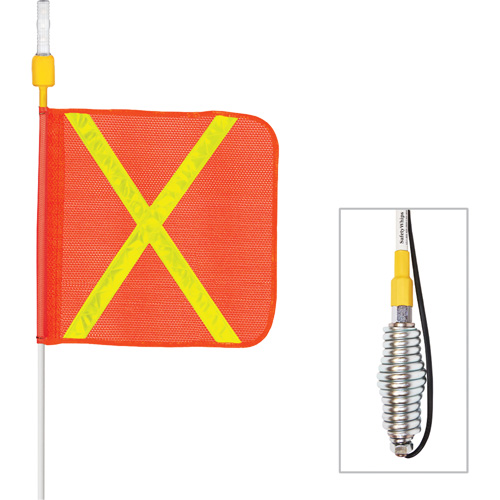 Safety Whip&reg; All-Weather Super-Duty Warning Whips with Constant LED Light, Spring Mount, 5' High, Orange with Reflective Toolneeds Inc.