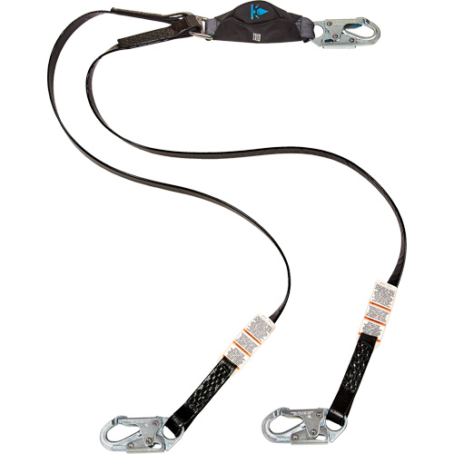 Anti-Corrosion Energy Absorbing Lanyard, 6', Snap Hook Center, Snap Hook Leg Ends, Polyester Toolneeds Inc.