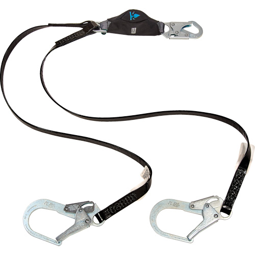Anti-Corrosion Energy Absorbing Lanyard, 6', Rebar Hook Center, Snap Hook Leg Ends, Polyester Toolneeds Inc.