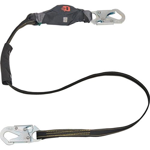 Anti-Corrosion Energy Absorbing Lanyard, 6', Rebar Hook Center, Snap Hook Leg Ends, Polyester Toolneeds Inc.