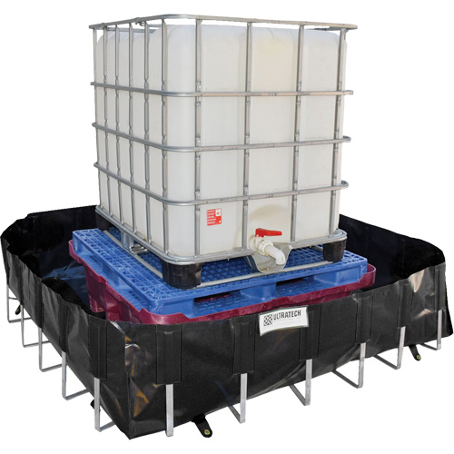 Ultra-IBC Berm&reg; Spill Berm, 400 US gal. Capacity, 6' W x 6' L x 18" H, L-Bracket Toolneeds Inc.