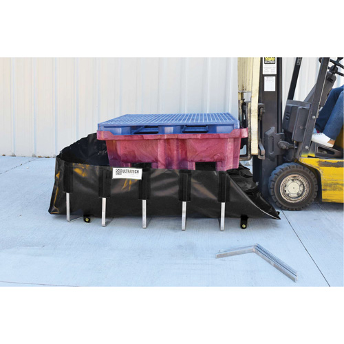 Ultra-IBC Berm&reg; Spill Berm, 400 US gal. Capacity, 6' W x 6' L x 18" H, L-Bracket Toolneeds Inc.