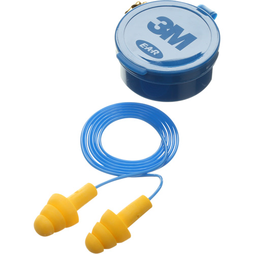 E-A-R Ultrafit Premolded Earplugs, Corded, Pair - Plastic Case, 25 dB NRR, One-Size Toolneeds Inc.