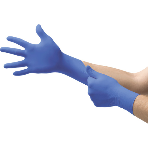 Gants d'examen d'usage multiple Microflex Cobalt N19, T-petit, Nitrile, 3,9 mils, Sans poudre, Bleu, Classe 2 Toolneeds Inc.