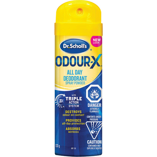 Poudre d&eacute;sodorisante &agrave; pulv&eacute;riser pour les pied Odour Destroyers Dr. Scholl's Toolneeds Inc.