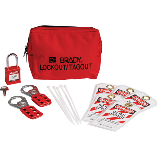 Trousse de cadenassage/&eacute;tiquetage avec cadenas de s&eacute;curit&eacute; en nylon dans une pochette, Ensemble &eacute;lectrique, 14 composants compris Toolneeds Inc.