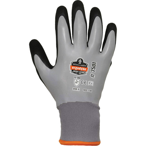 Gants de travail Hydrofuges et enduits pour l'hiver ProFlex 7501, Petit, R&ecirc;vetement Nitrile/Latex, Calibre 10/15, Enveloppe en Polyester Toolneeds Inc.